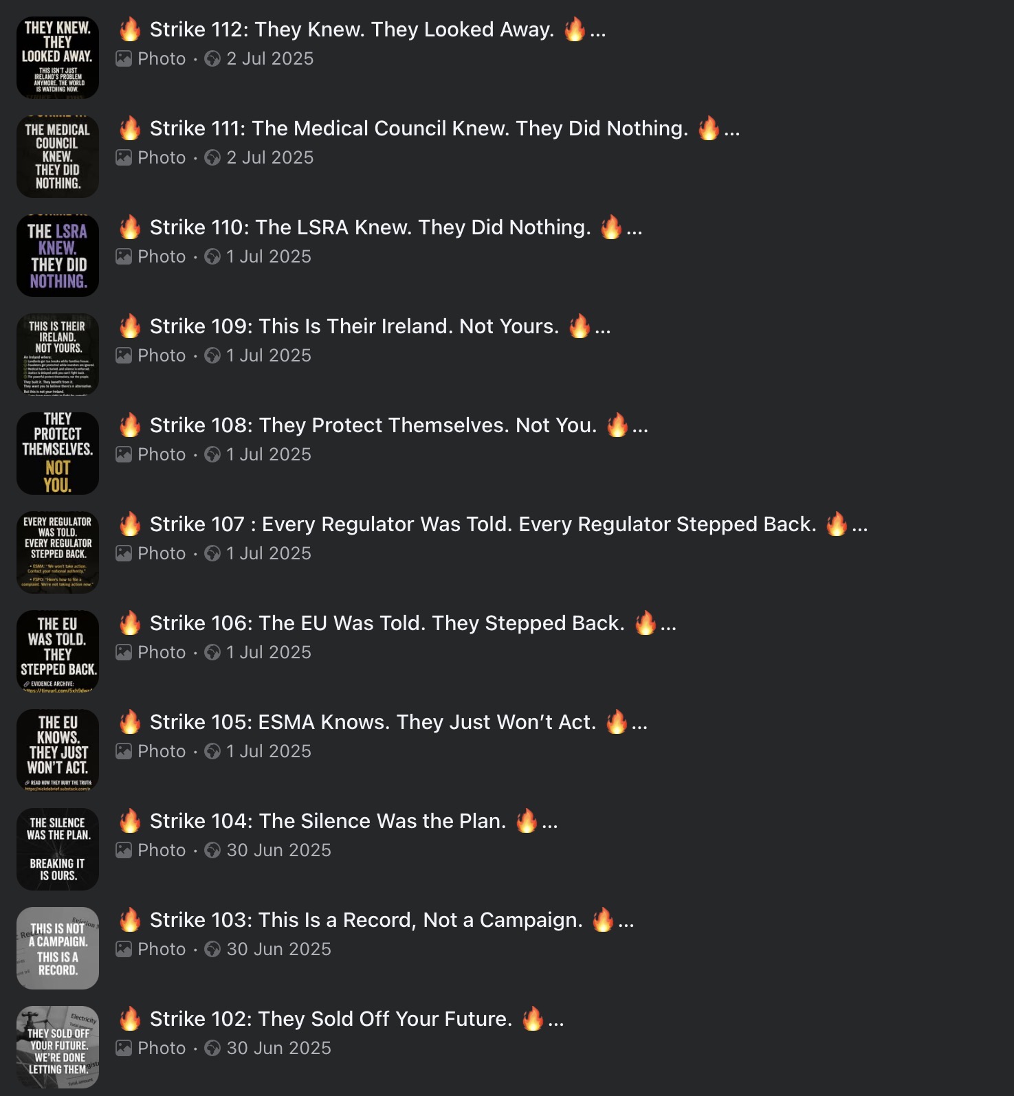 Preview of Strike Archive — Strikes 102–112
