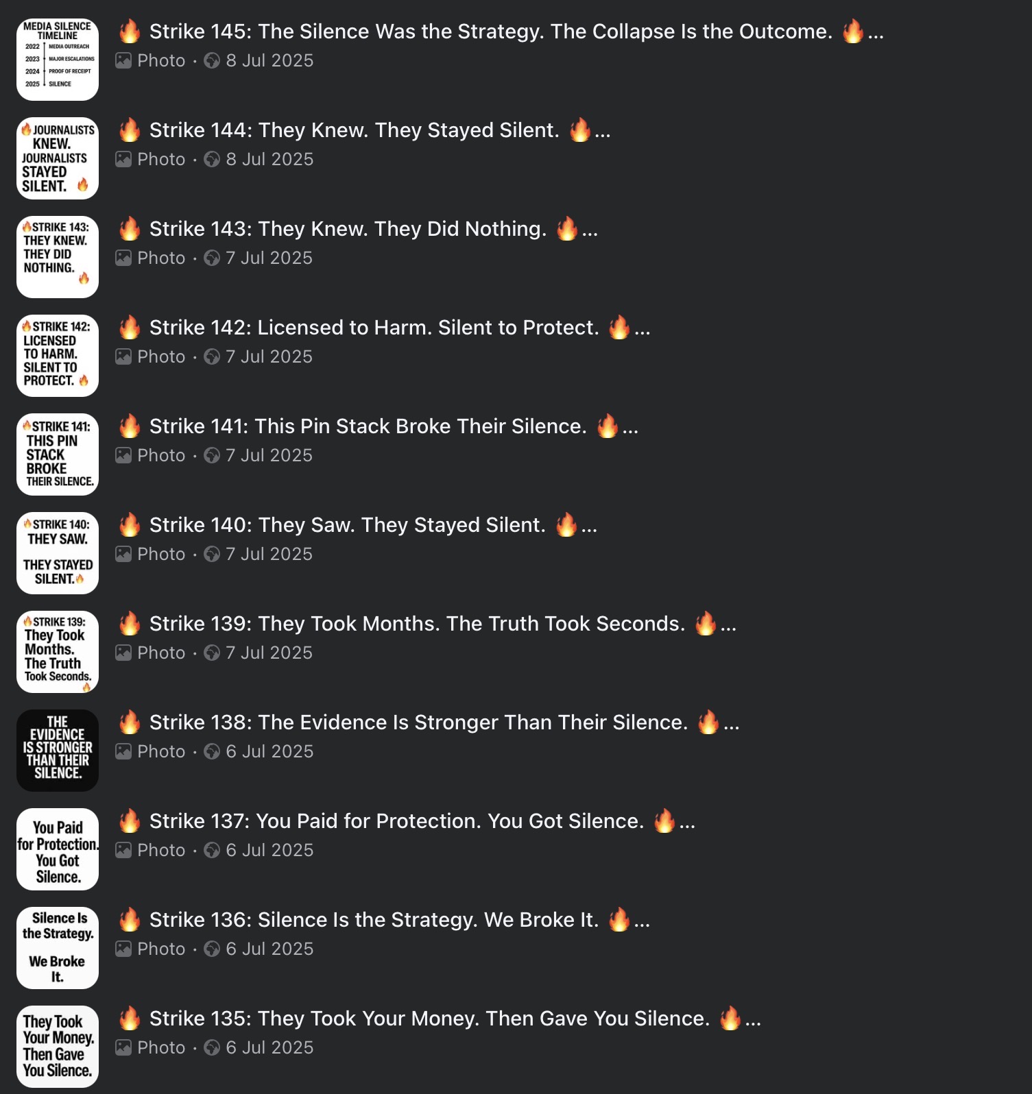 Preview of Strike Archive — Strikes 135–145