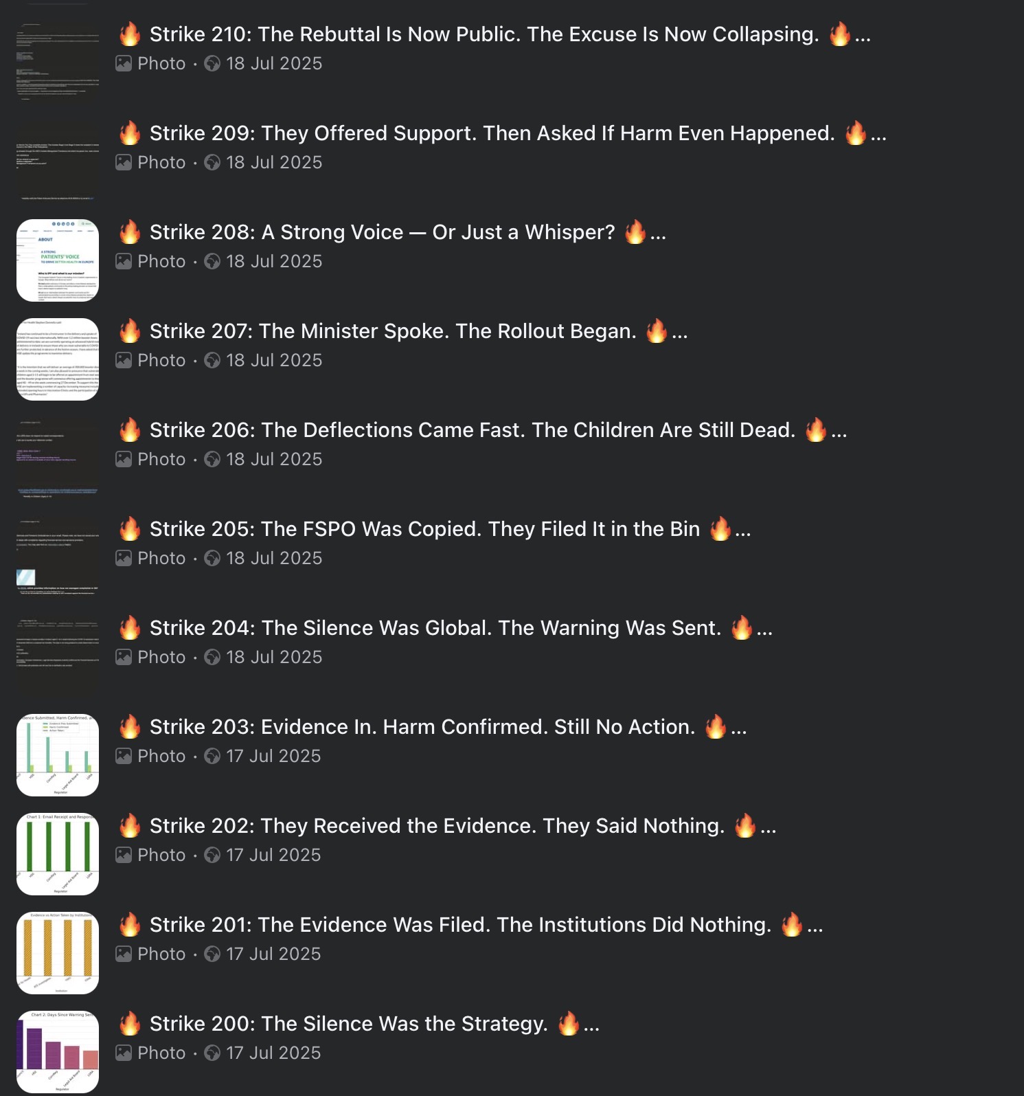 Preview of Strike Archive — Strikes 200–210