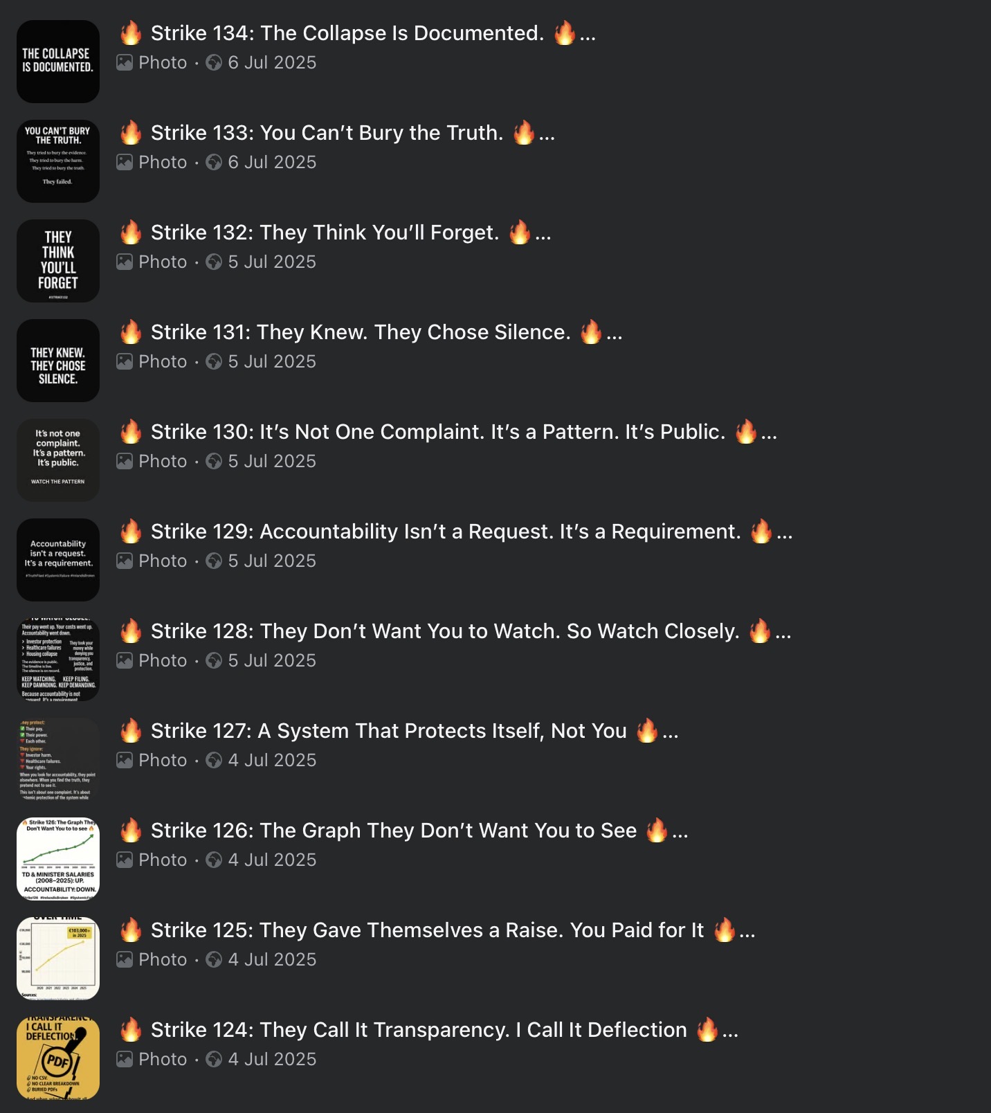 Preview of Strike Archive — Strikes 124–134
